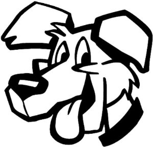 Amazon.com - Cartoon Dog Face, Vinyl Sticker Wall Art Deco - 30cm ...