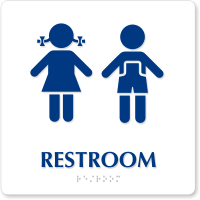 Unisex Nursery And Preschool ADA Restroom Signs ...