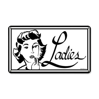 Past Time Signs RPC021 Retro Planet Ladies Bathroom Sign | ATG Stores