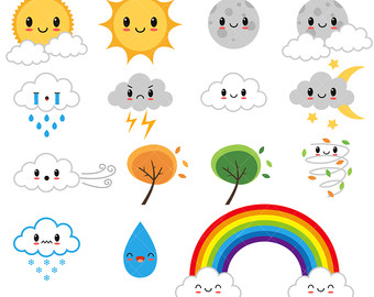 Weather clipart | Etsy