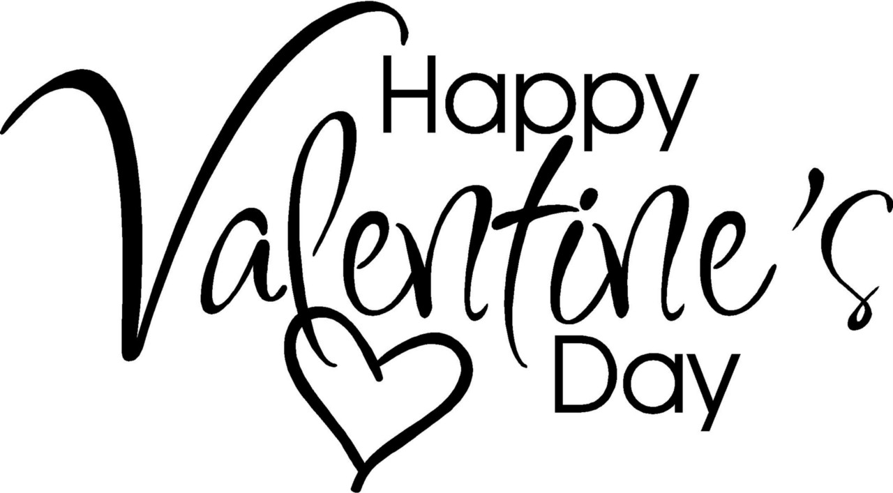 Happy Valentine Black And White Clipart