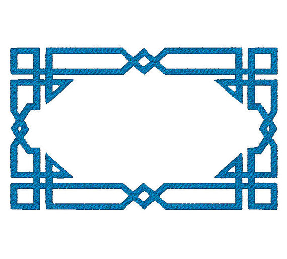 Machine Embroidery Design geometric frame border by FabricModern