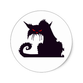 Angry Black Cat Stickers | Zazzle