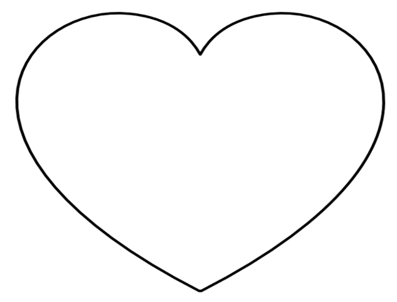 8x11 heart outline clipart black and white