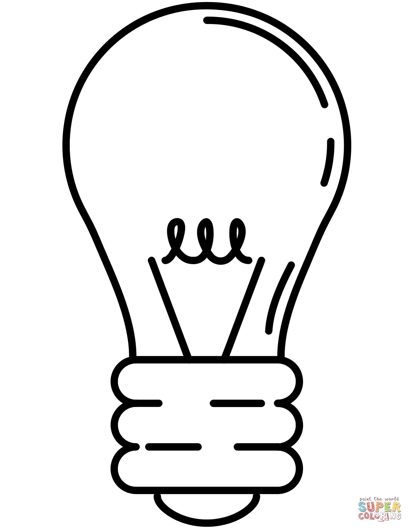 Lightbulb coloring page | Free Printable Coloring Pages