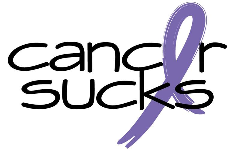 Cancer Sucks Awareness Ribbon White Ladies T