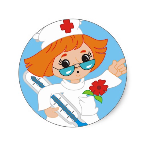 Cartoon Nurse Round Stickers at Zazzle.
