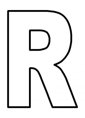 R bubble letter Coloriage