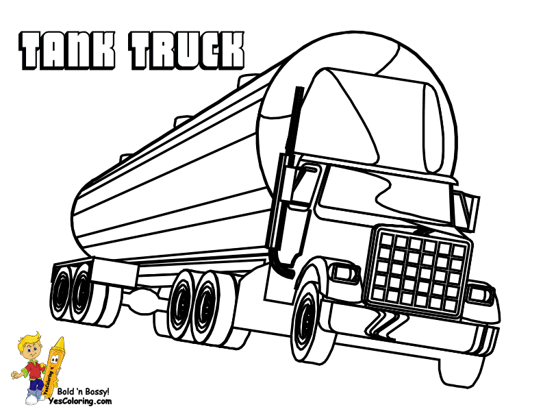 Big Rig Truck Coloring Pages | Free | 18 Wheeler | Boys Coloring ...