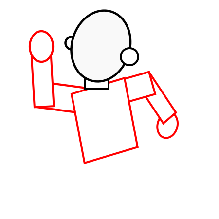 Drawing a cartoon running man