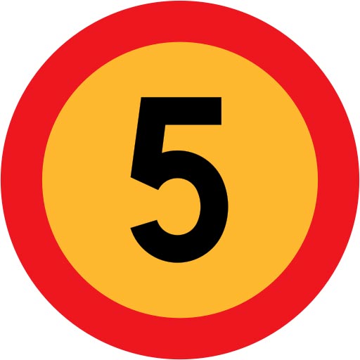 Five Road Sign - Math Pictures, Images & Clip Art