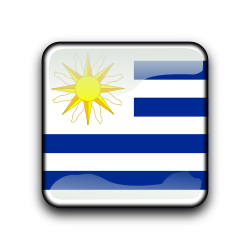 Bandera Uruguay en botón cuadrado | Imagenes Sin Copyright