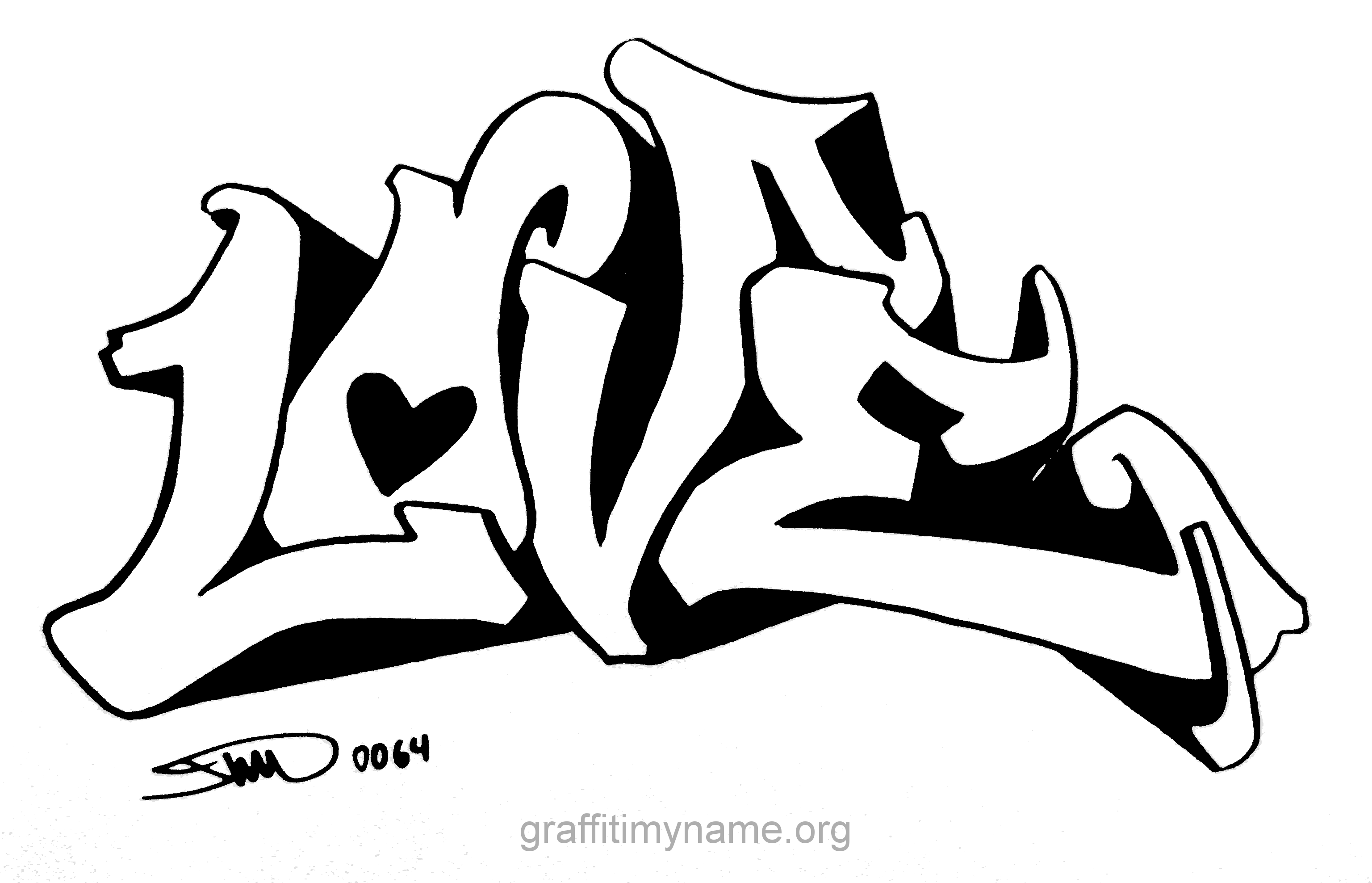 i love you in graffiti coloring pages - photo #1