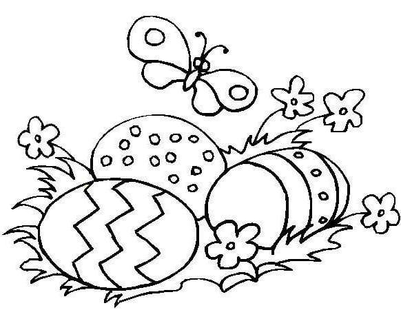 Easter Eggs Coloring Page to Print