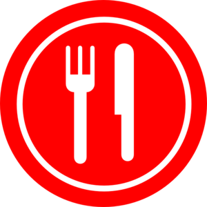 Red Plate With Knife And Fork clip art - vector clip art online ...