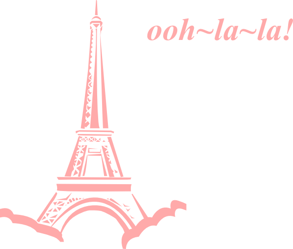 Pink Eiffel Ooh-la-la Clip Art - vector clip art ...