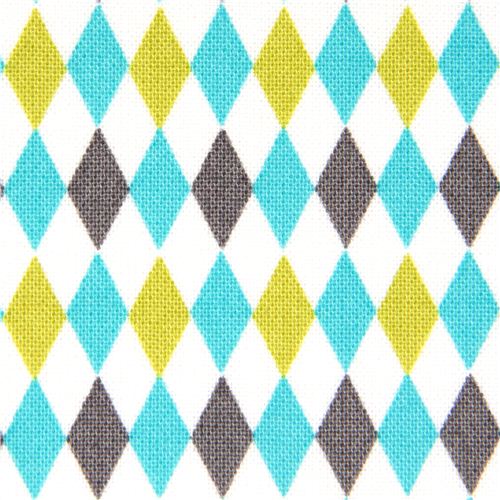 white Michael Miller fabric with mini harlequin pattern - Dots ...
