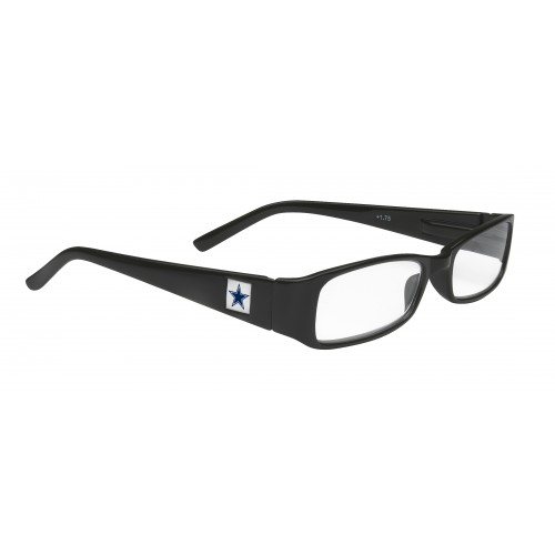 NFL Dallas Cowboys Reading Glasses, Black Frame with Logo ClipArt