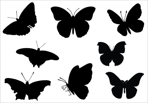 butterfly Silhouette Clip Art pack | Silhouette Clip ArtSilhouette ...
