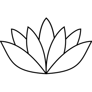 Lotus flower black and white clipart