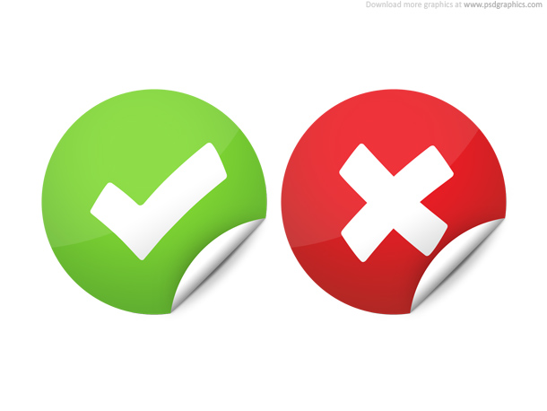 Right and wrong check marks | PSDGraphics