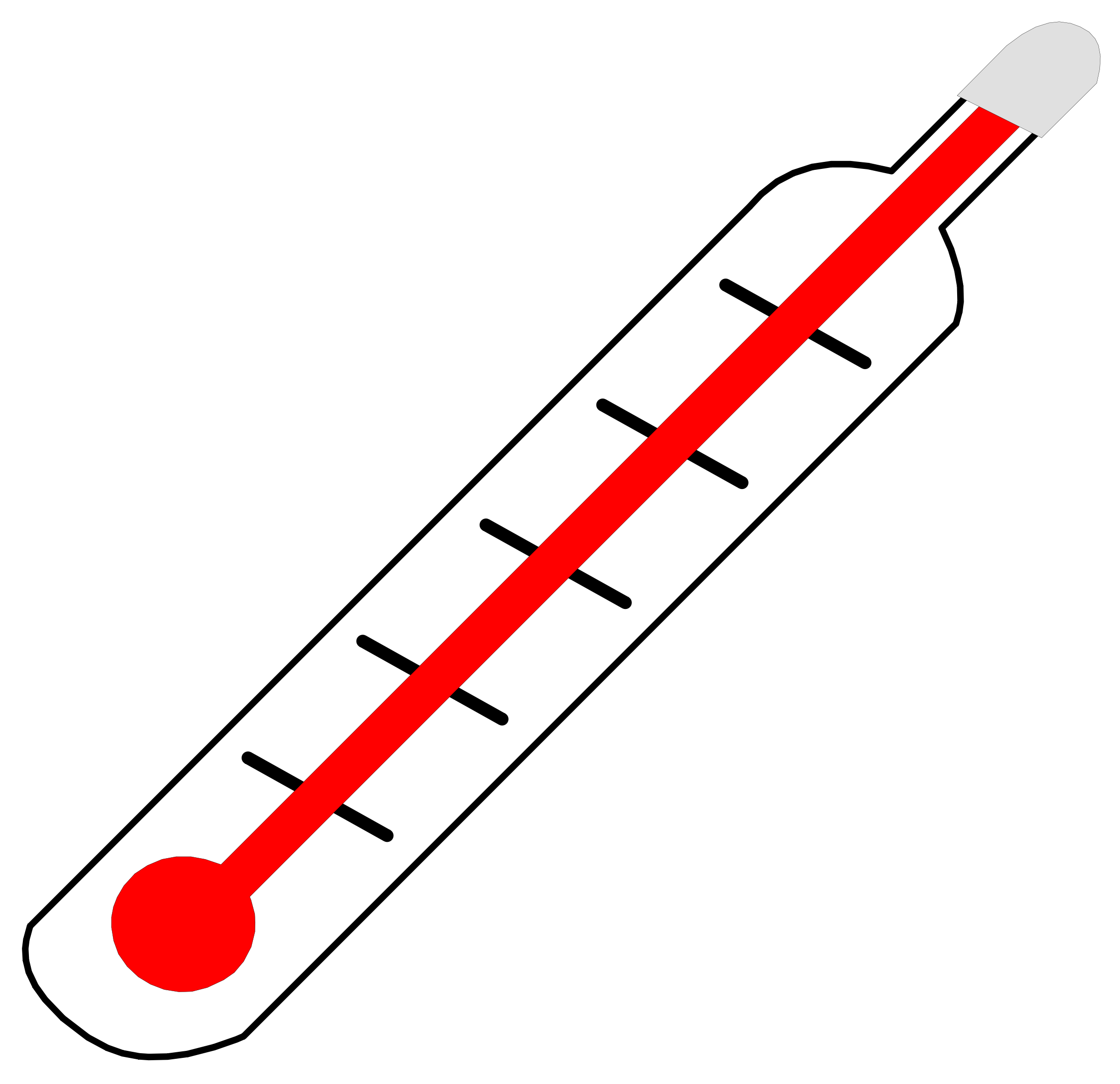 Thermometer hot outline clip art at vector clip art image #10839