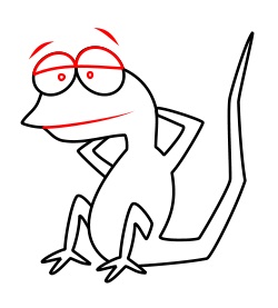 Drawing a cartoon lizard