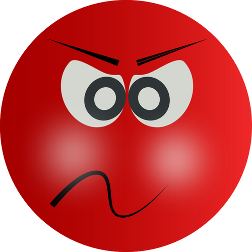 Red angry smiley | Public domain vectors