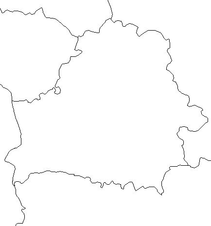 Free Blank Outline Map of Belarus