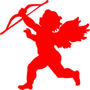 Valentine's Day Clip Art, Red Cupid with Bow and Arrow - Polyvore