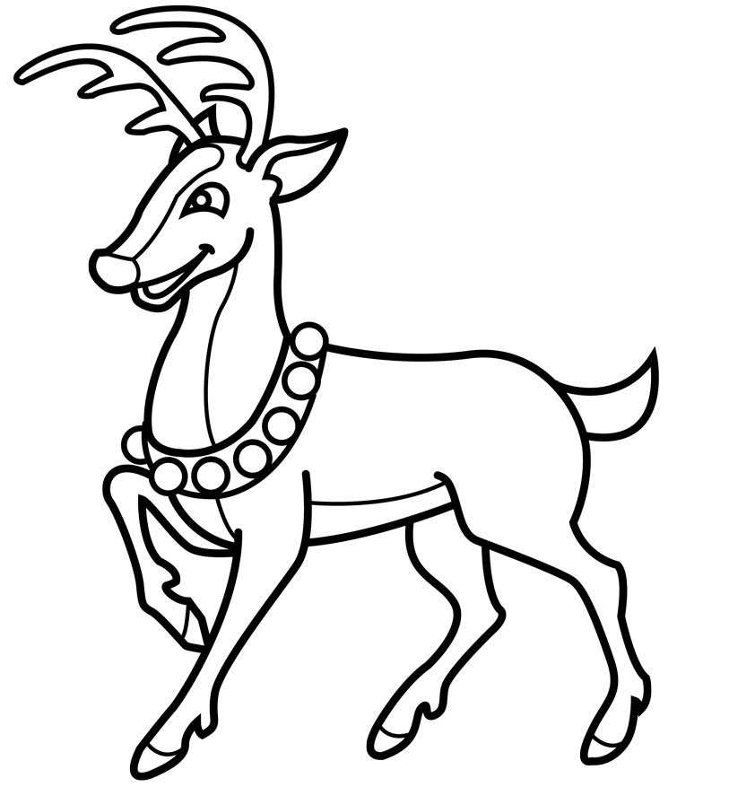 Reindeer Christmas Coloring Book Illustrator Drawing | Coloringkids.co