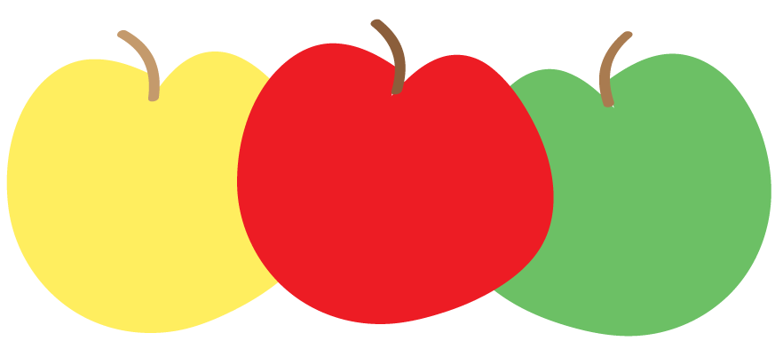Green red yellow apple clipart