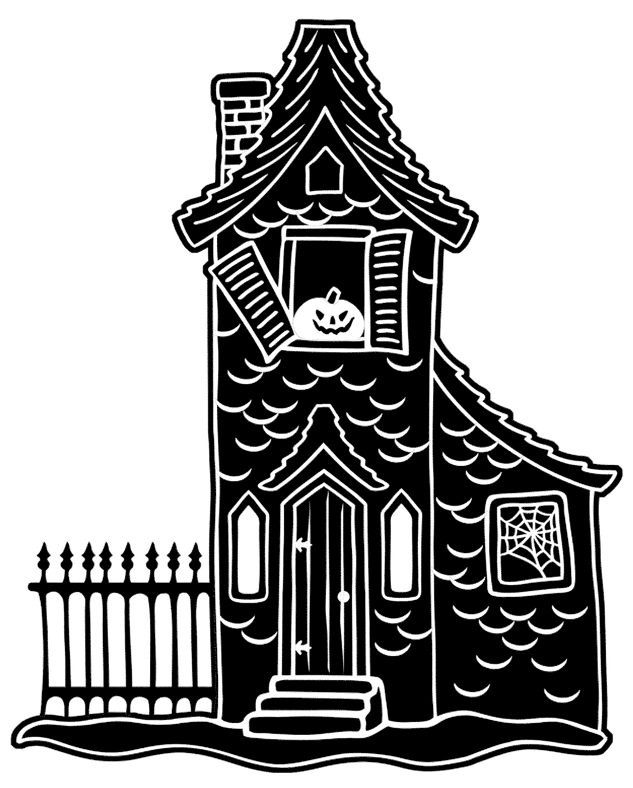 Haunted house clipart black