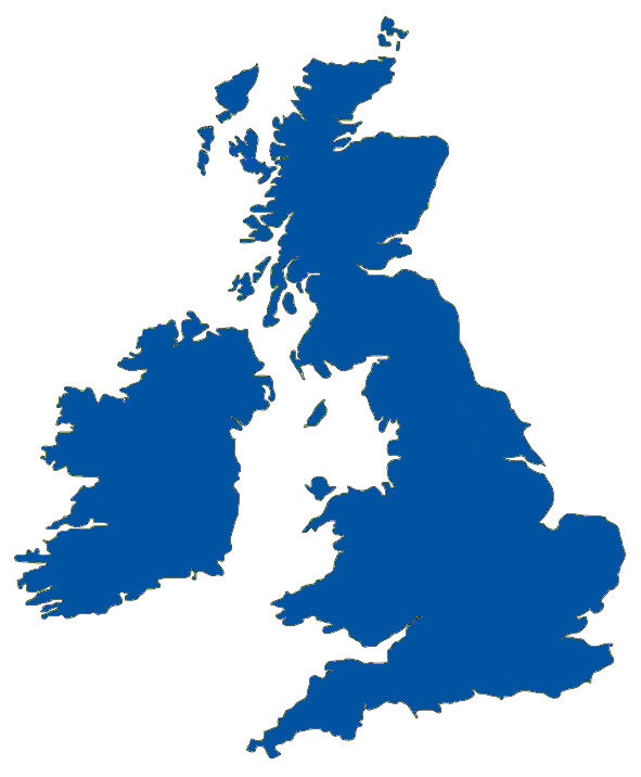 Map of the United Kingdom Blue - ABA Procurement