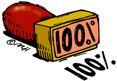 100% stamp (in color) - Clip Art Gallery