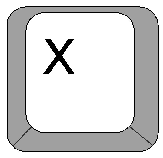 Clipart: Computer Keyboard keys - Letter X key