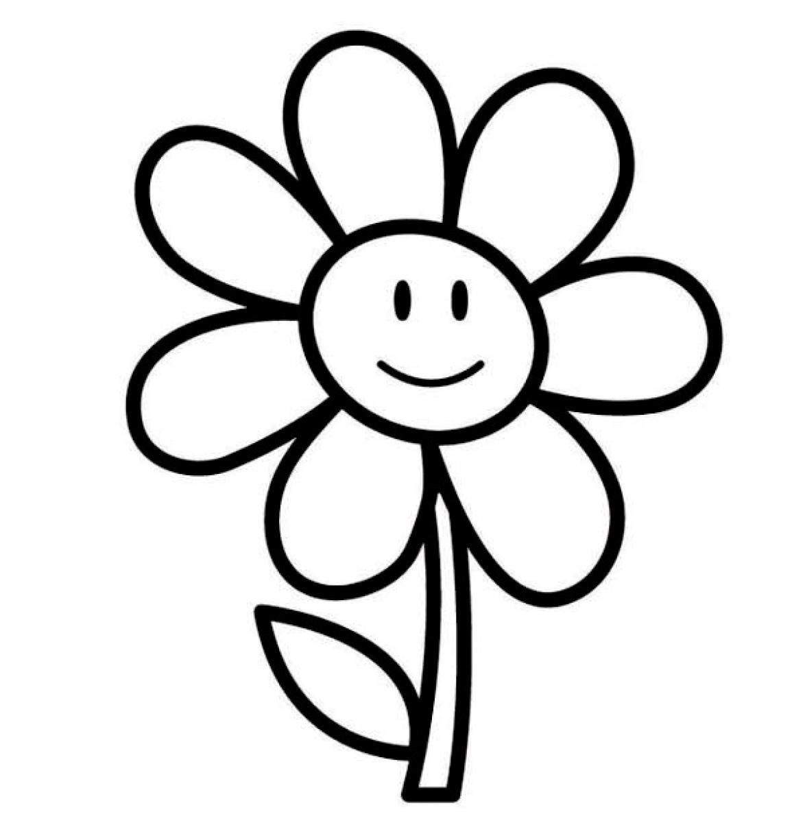 Simple Flower Coloring Pictures   Google Twit   ClipArt Best ...