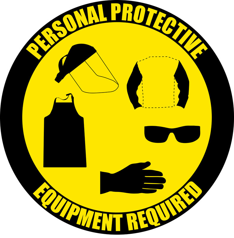 PPE Required V2 Floor Sign : Best industrial Labels and supplies