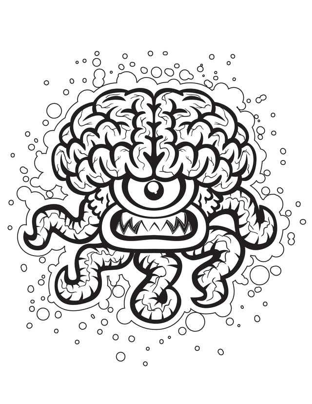 Crazy Brain - Free Printable Coloring Pages