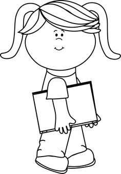 603 views Black and white clipart girl
