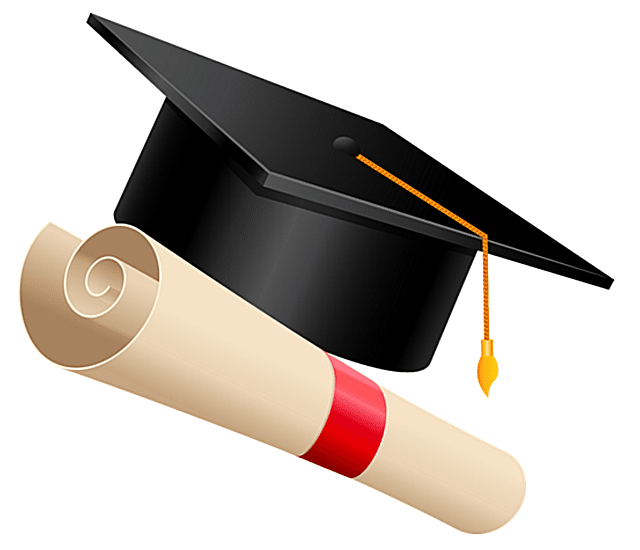 Cap and gown diploma clipart