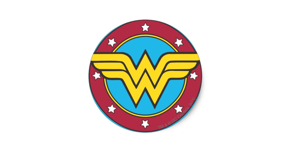 Wonder Woman | Circle & Stars Logo Classic Round Sticker | Zazzle