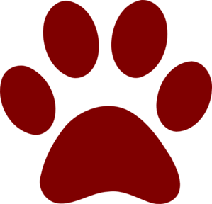 Red Panther Paw Clipart