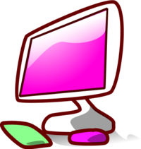 computer screen keyboard mouse icon - vector Clip Art