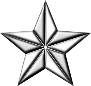 3D segmented silver star - vector Clip Art