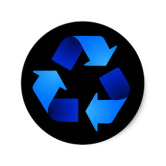 Blue Recycling Symbol Stickers | Zazzle