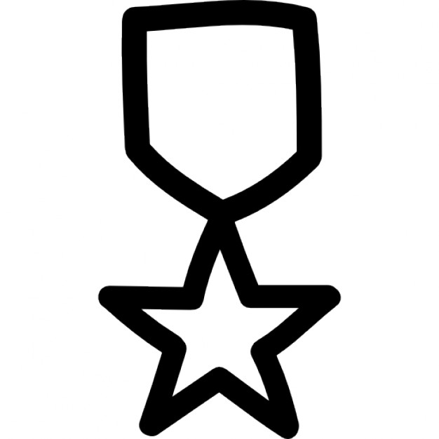 Star badge hand drawn outline Icons | Free Download