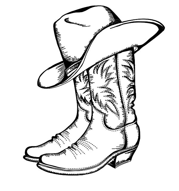 Cowboy Boots Coloring Page - AZ Coloring Pages