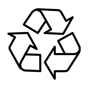 Recycling Symbol 3 Arrows Black Outline - Polyvore