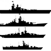 Battleship-Silhouettes-Vector- ...